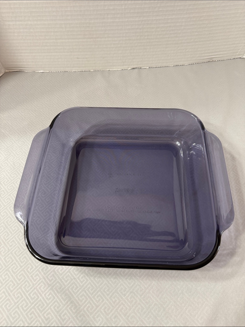 Vintage Pyrex Amethyst Purple 8X8 Square Glass Baking Dish Cake Pan #222 2Qt Usa
